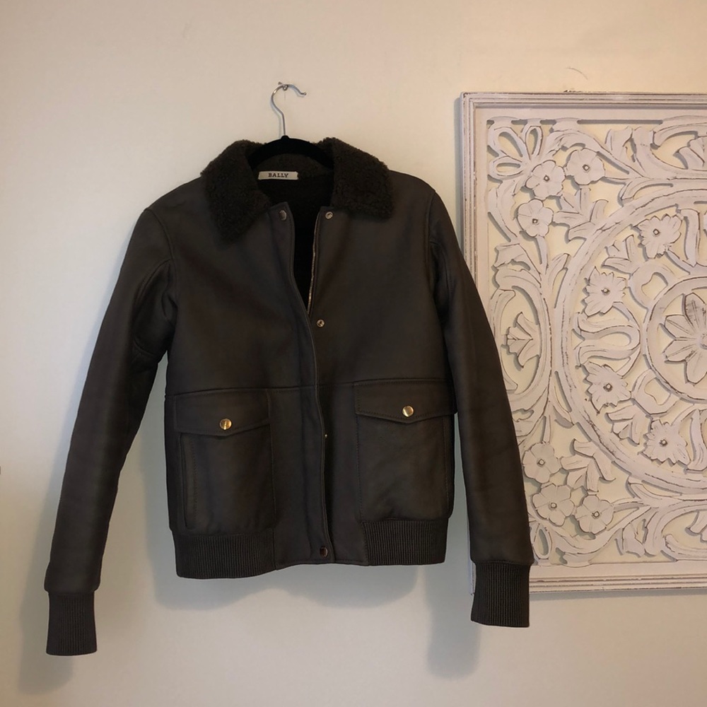 Leather winter jacket